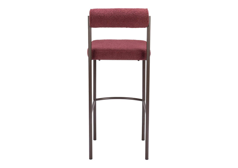 109814 Livorno Barstool (Set Of 2) Red & Bronze