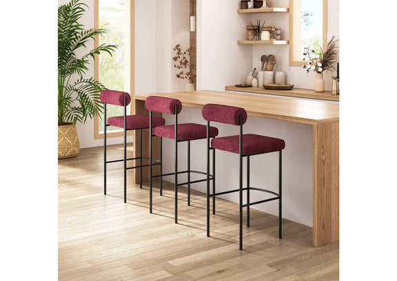 109814 Livorno Barstool (Set Of 2) Red & Bronze