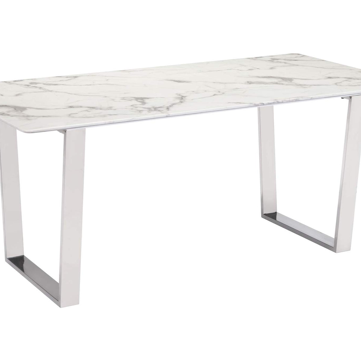 100707 Atlas Dining Table White & Silver