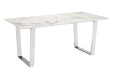 100707 Atlas Dining Table White & Silver