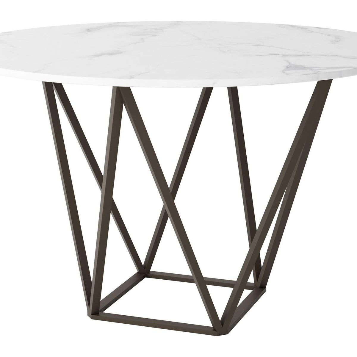 100715 Tintern Dining Table White & Antique Bronze