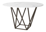 100715 Tintern Dining Table White & Antique Bronze