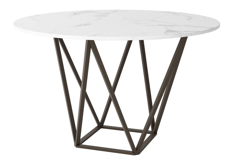 100715 Tintern Dining Table White & Antique Bronze