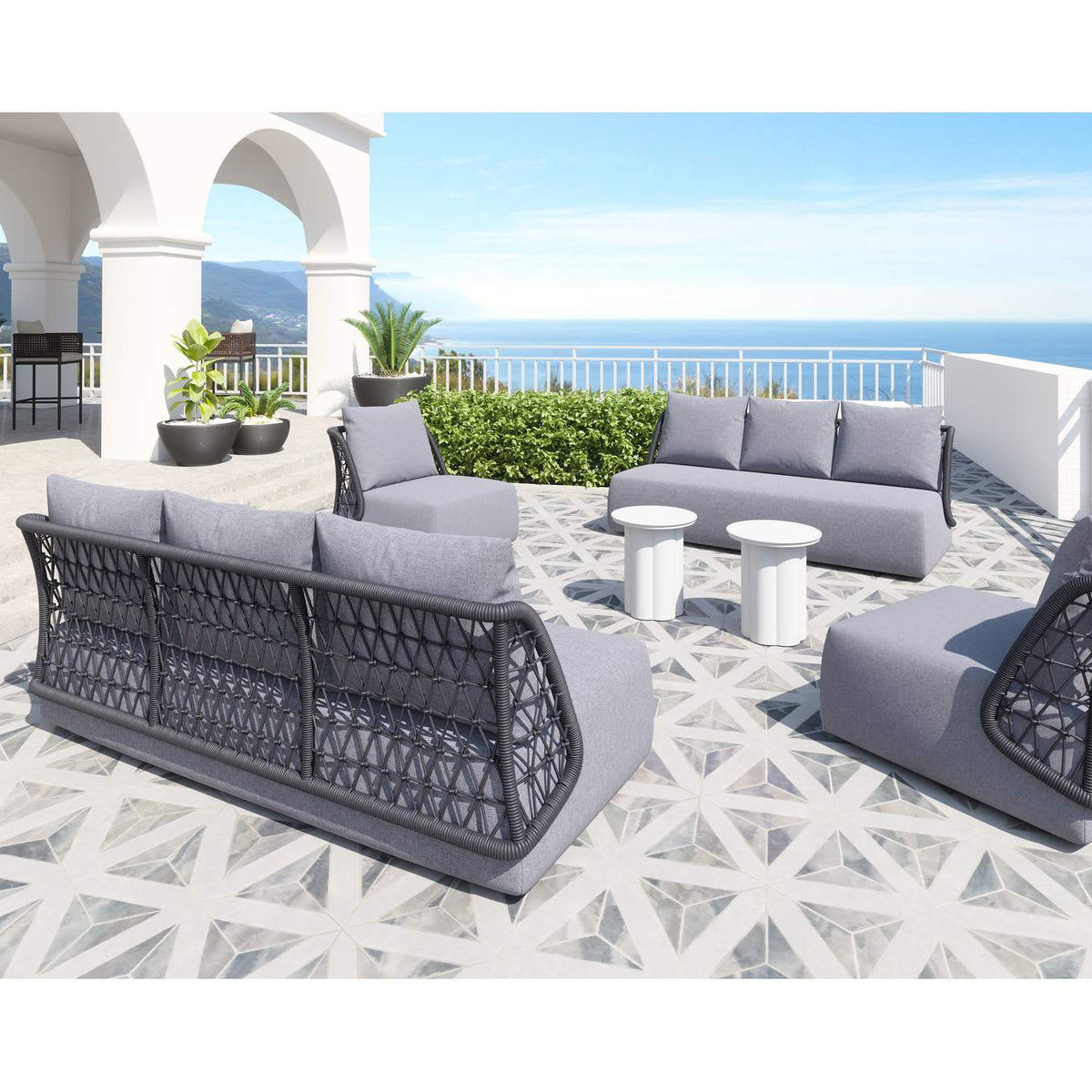 704024 Mekan Outdoor Accent Chair Gray