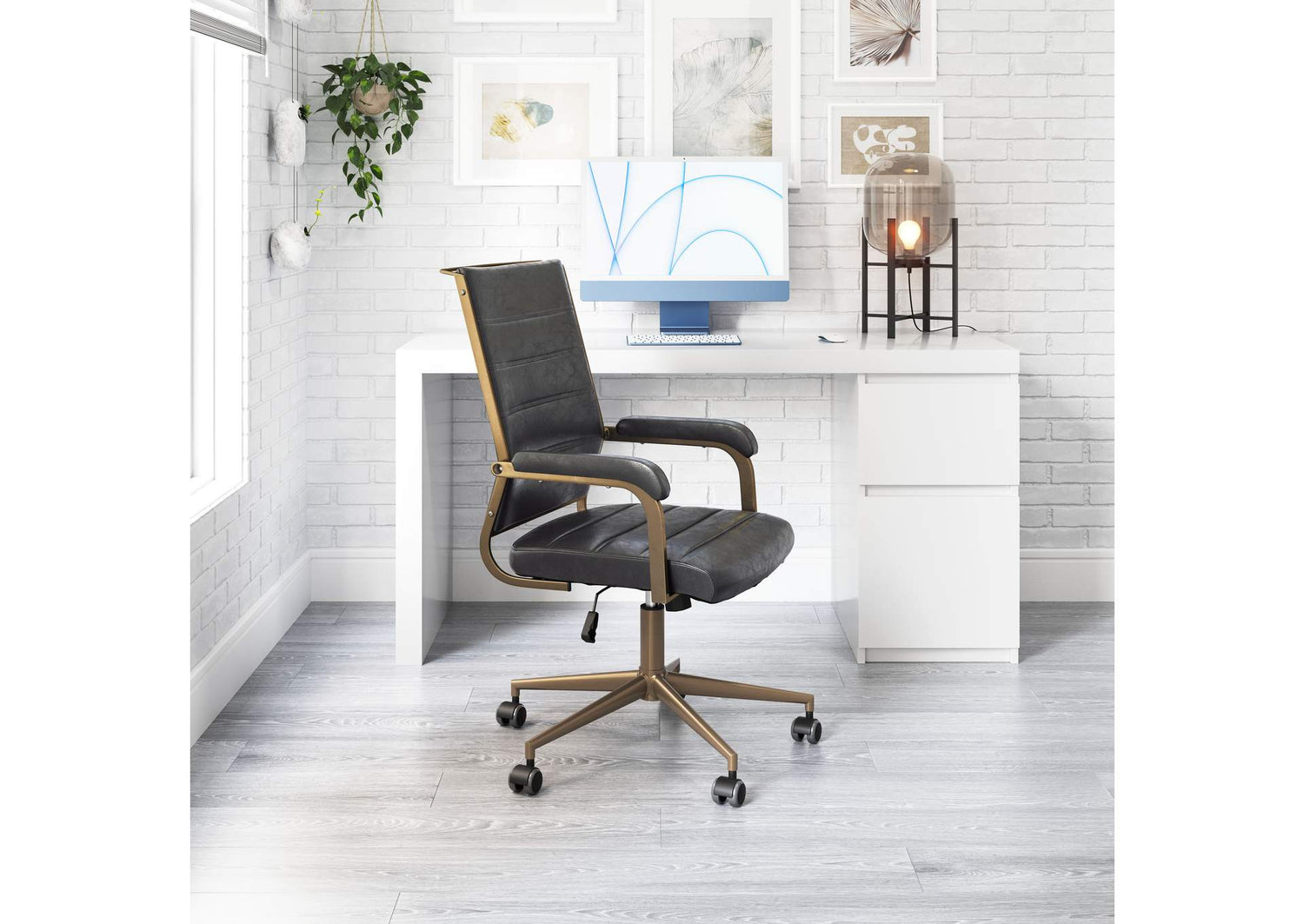 109021 Auction Office Chair Vintage Black