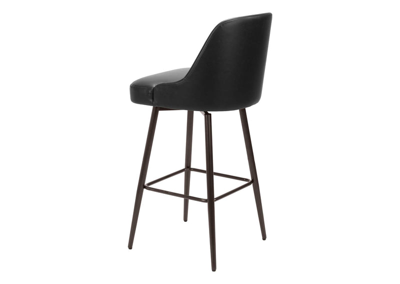 109975 Keppel Swivel Barstool Black & Bronze