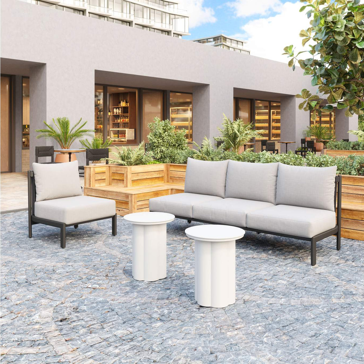 704046 Horizon Outdoor Accent Chair Gray