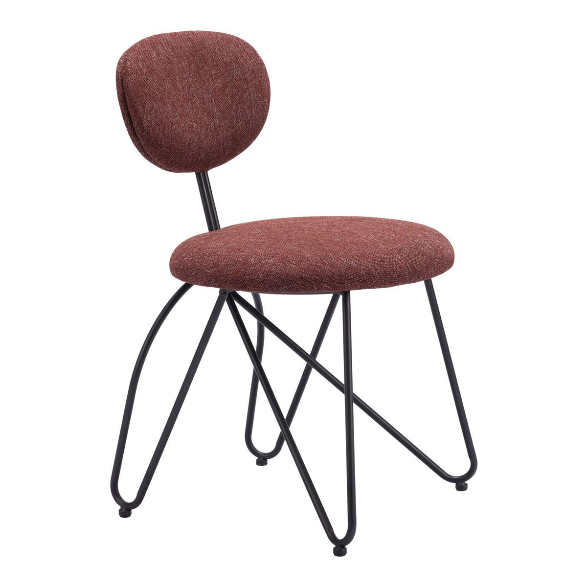 110018 Novi Dining Chair (Set Of 2) Maroon Brown