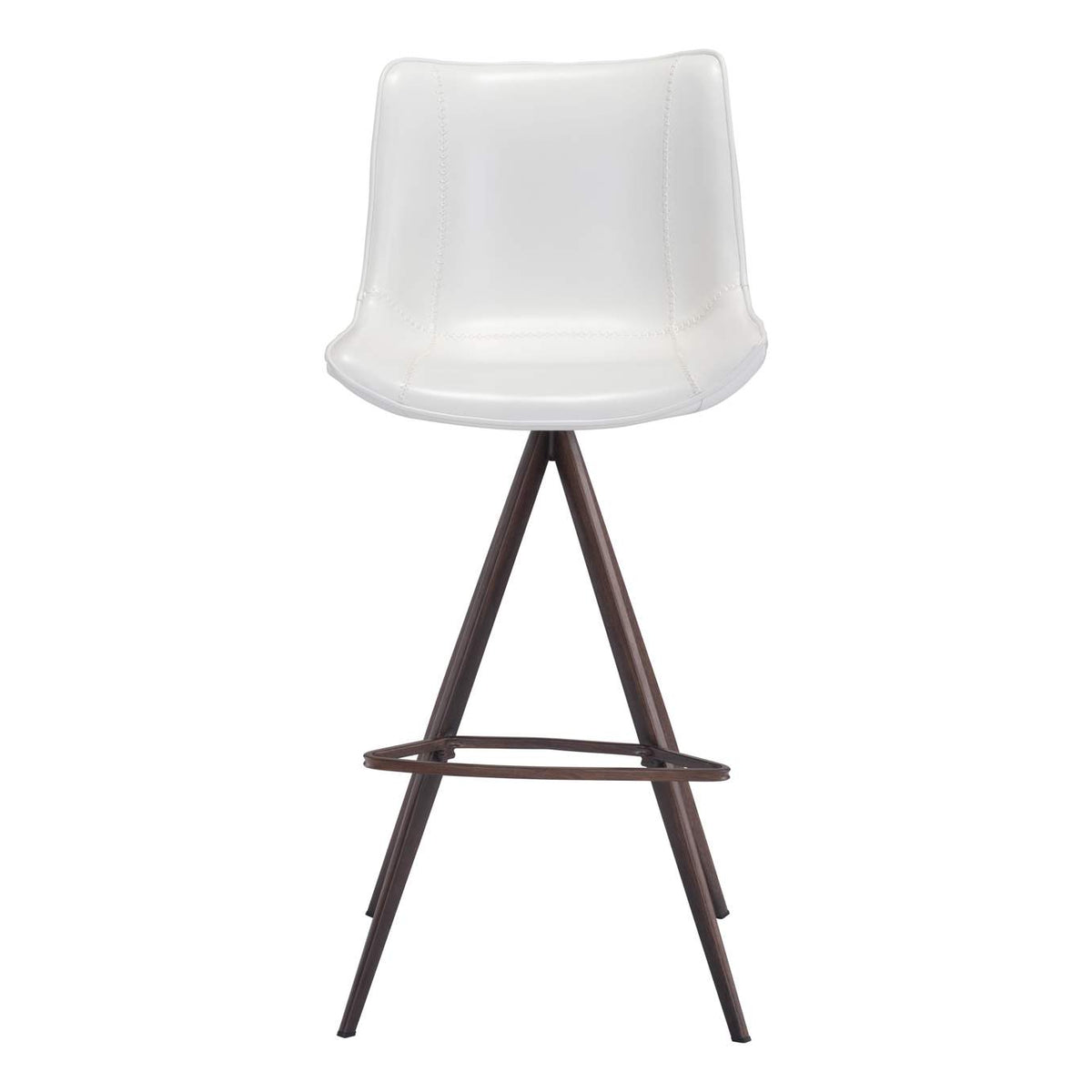 101288 Aki Barstool (Set Of 2) White & Walnut