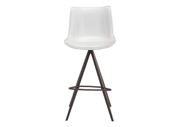 101288 Aki Barstool (Set Of 2) White & Walnut