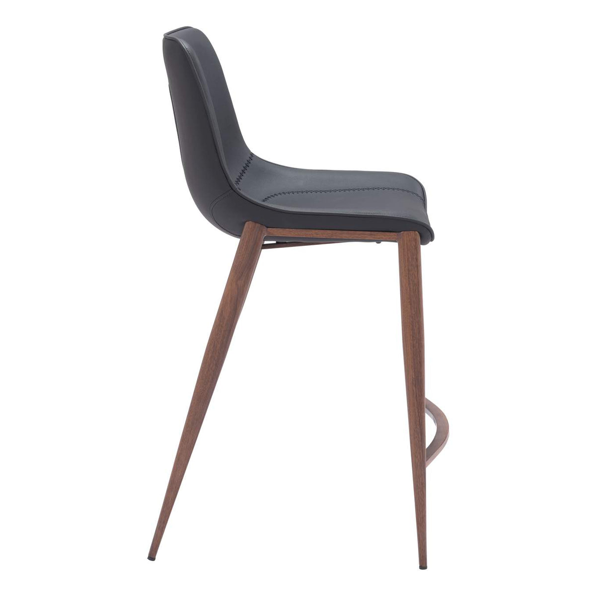 109935 Magnus Counter Stool (Set Of 2) Black & Walnut