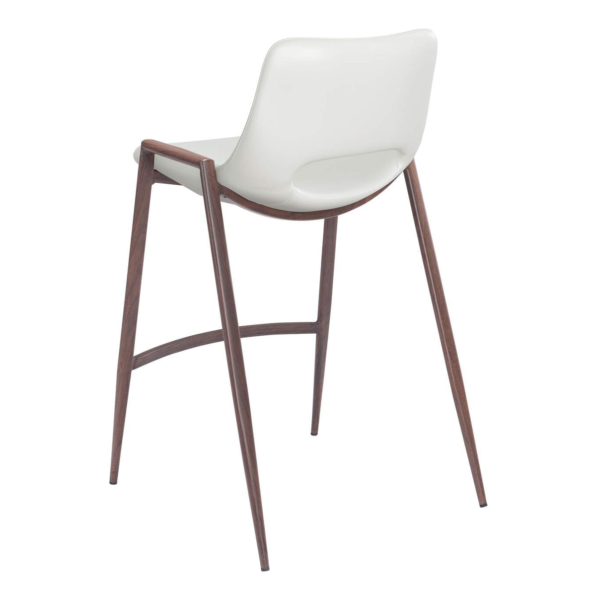 109069 Desi Counter Stool (Set Of 2) White & Walnut