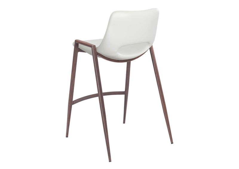 109069 Desi Counter Stool (Set Of 2) White & Walnut
