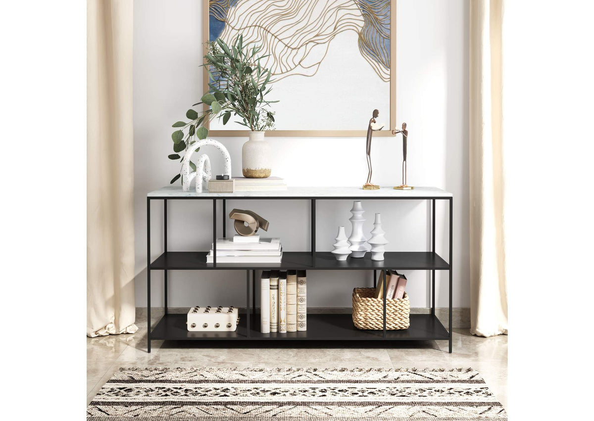 109487 Singularity Console Table White & Black