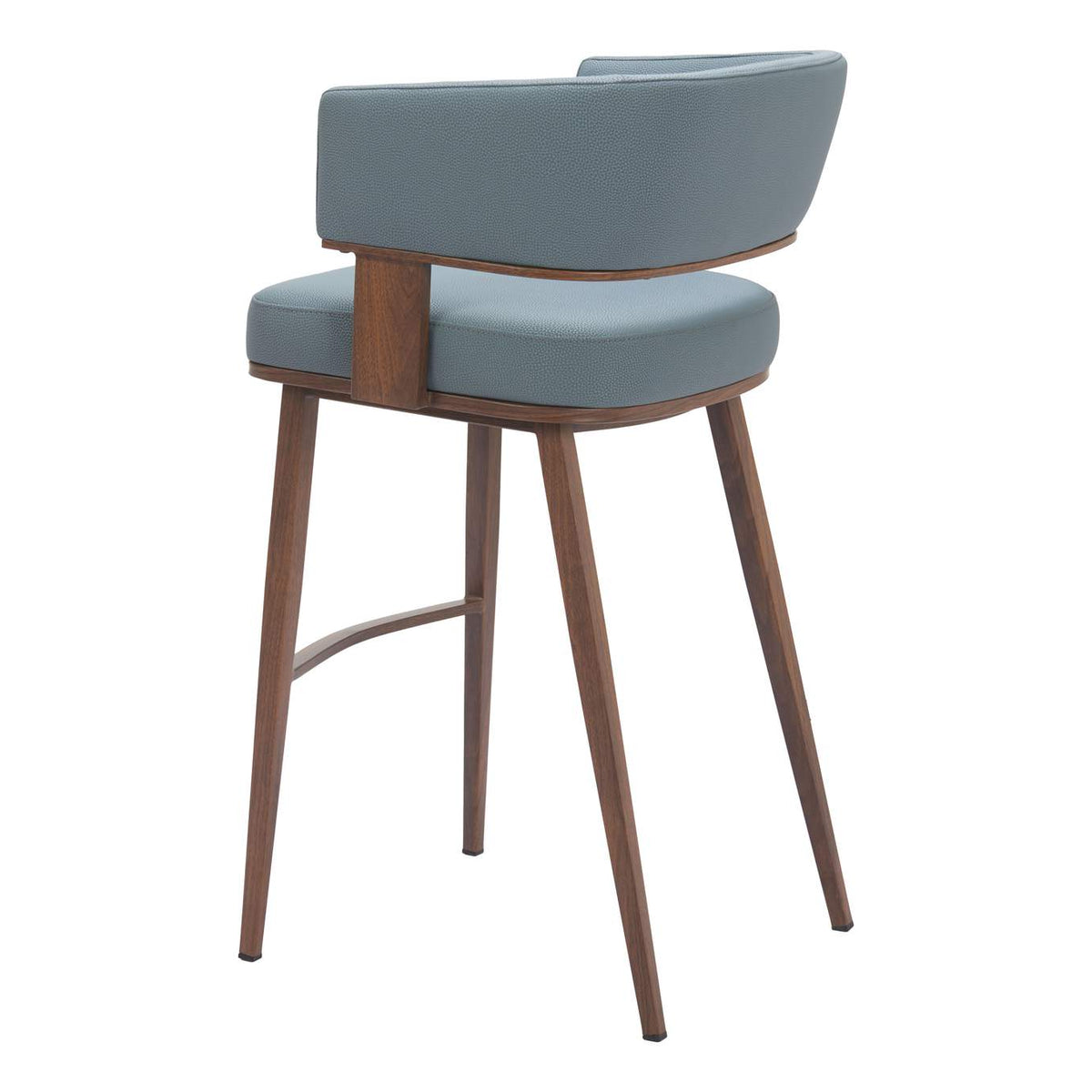 110329 Poise Barstool Azure Gray & Walnut