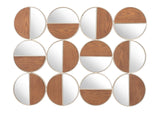A12201 Cycle Round Mirror Gold & Walnut