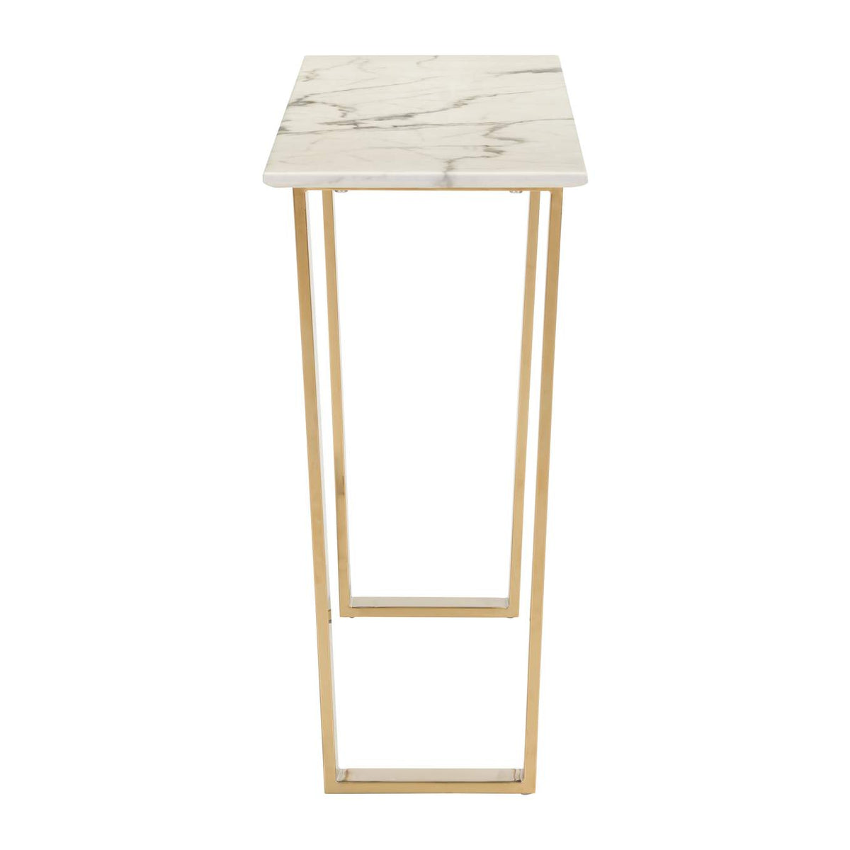 100654 Atlas Console Table White & Gold