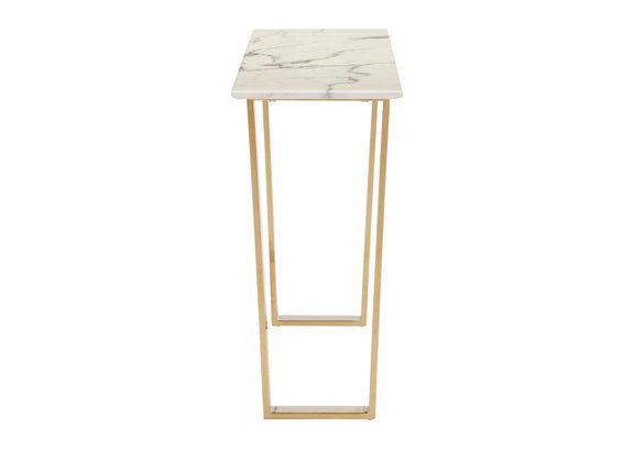 100654 Atlas Console Table White & Gold