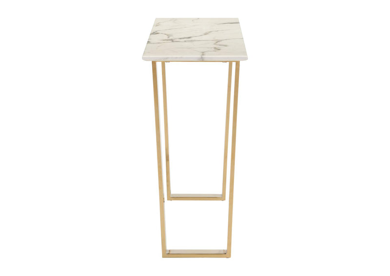 100654 Atlas Console Table White & Gold