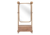 A12232 Peralta Mirror Shelf Brass & Brown