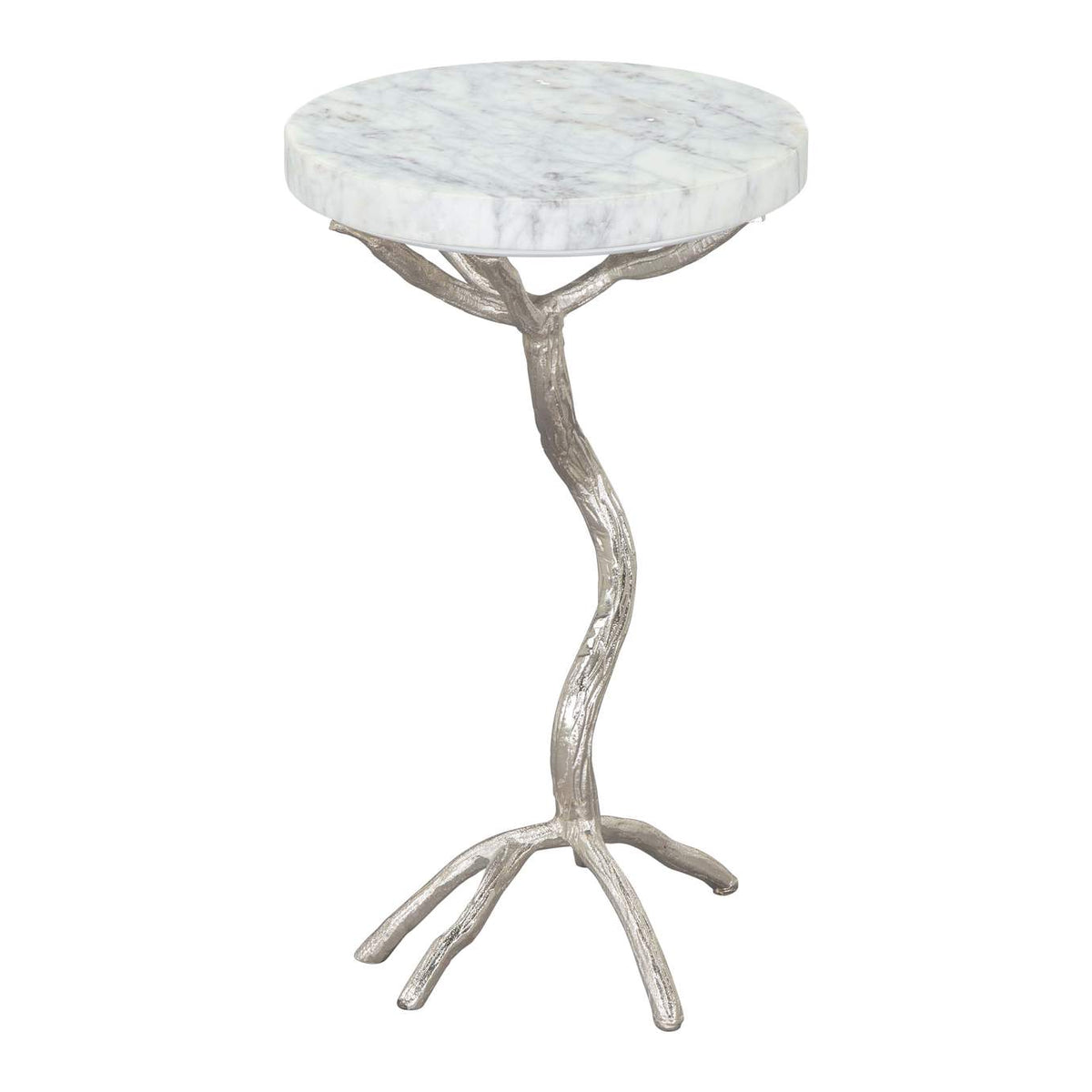 109560 Joel Side Table White & Silver