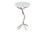 109560 Joel Side Table White & Silver