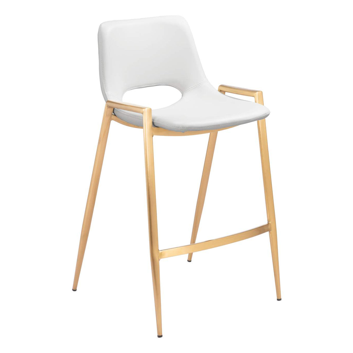 109553 Desi Counter Stool (Set Of 2) White & Gold