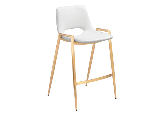 109553 Desi Counter Stool (Set Of 2) White & Gold