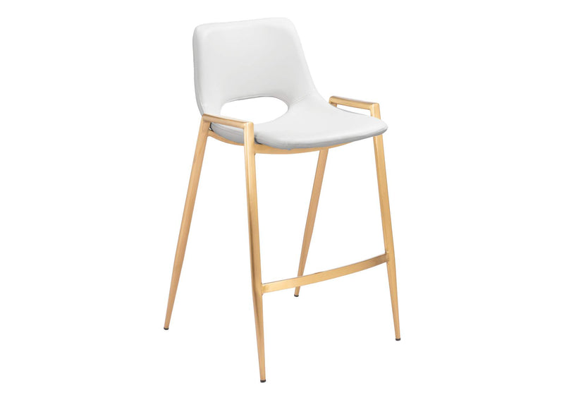 109553 Desi Counter Stool (Set Of 2) White & Gold