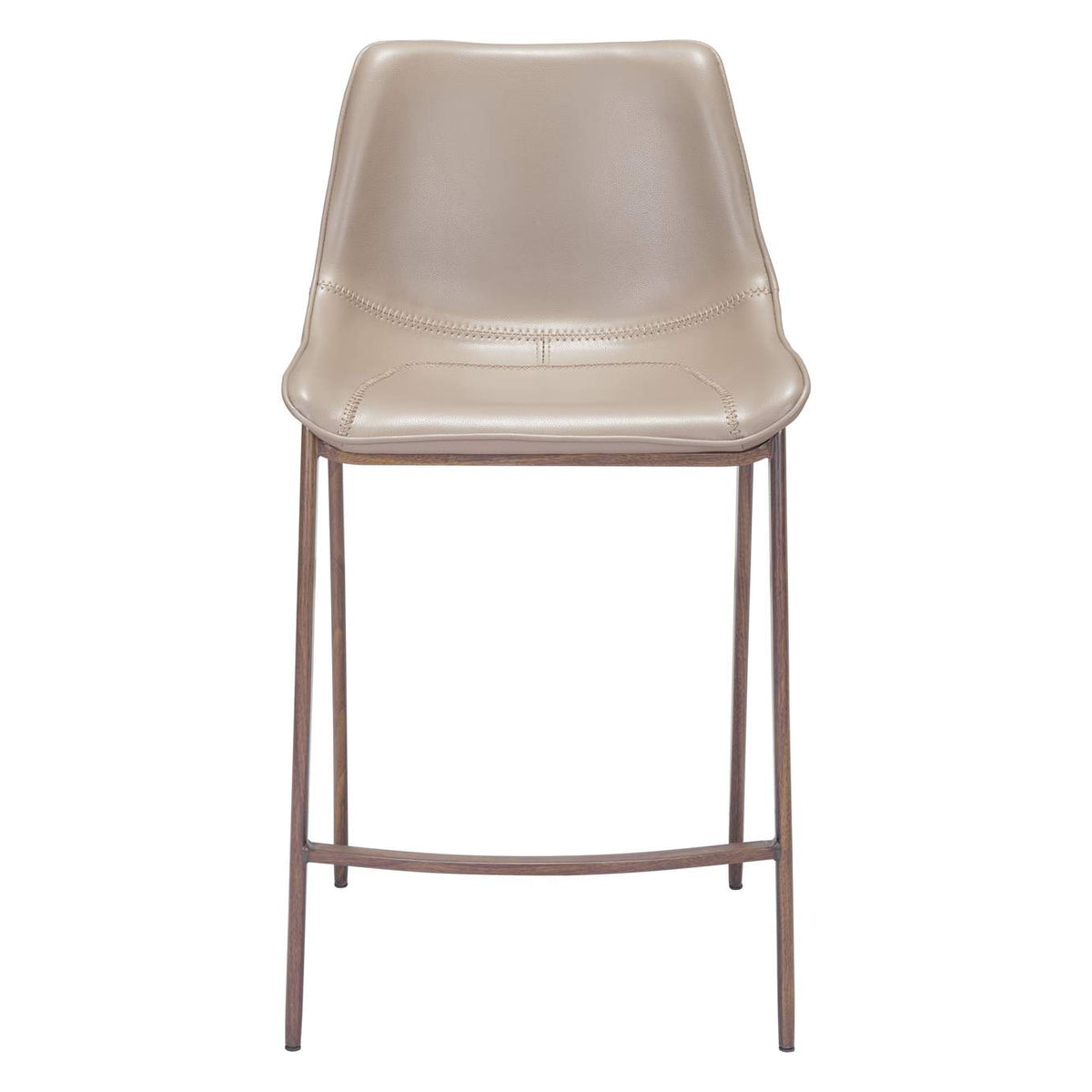 101410 Magnus Counter Stool (Set Of 2) Brown & Walnut