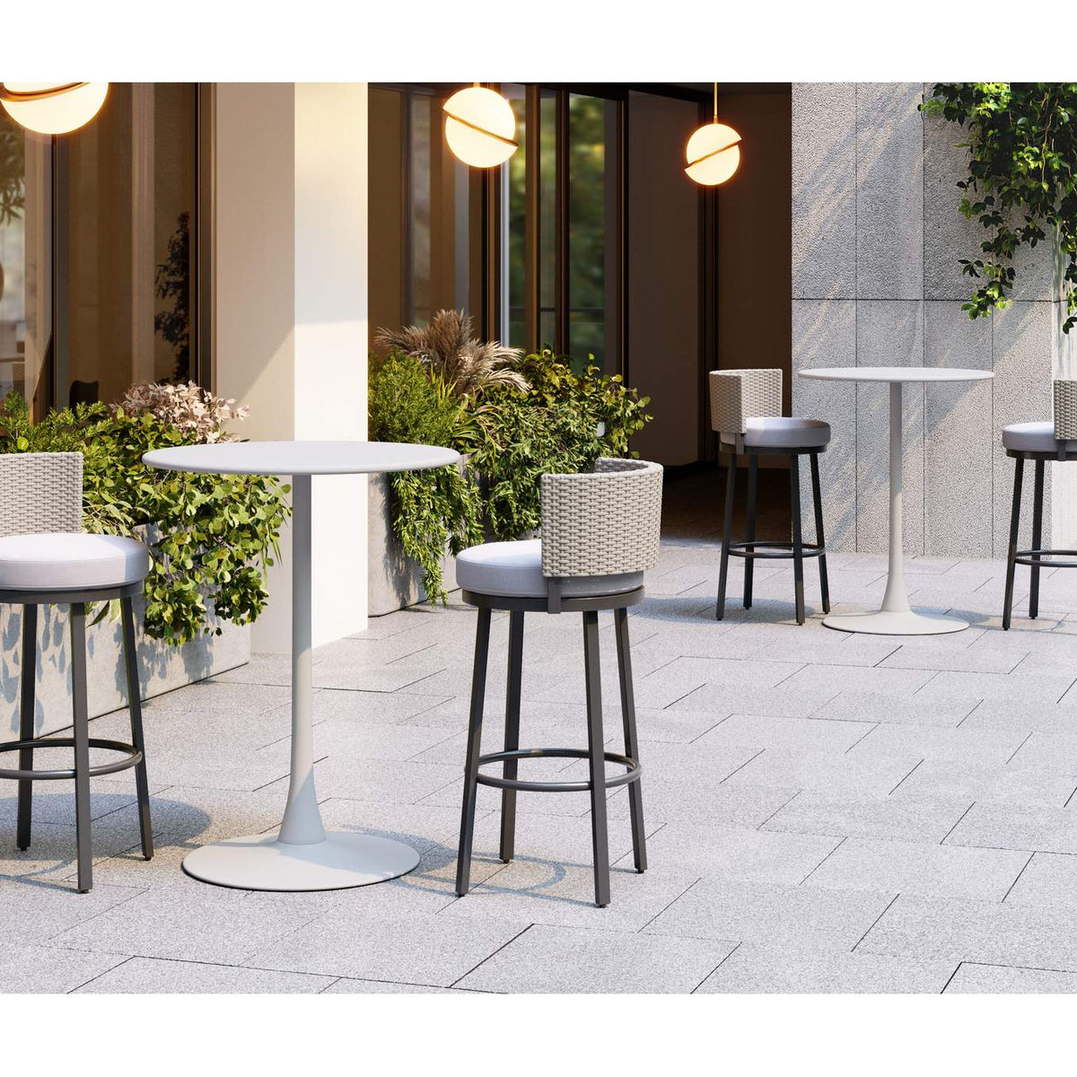 704035 Soleil Outdoor Bar Table White