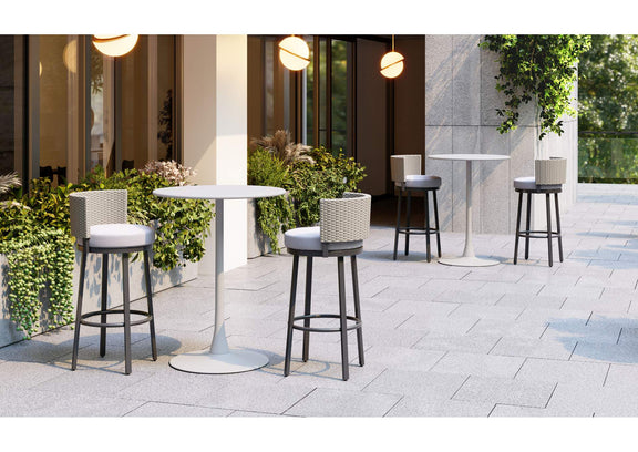 704035 Soleil Outdoor Bar Table White