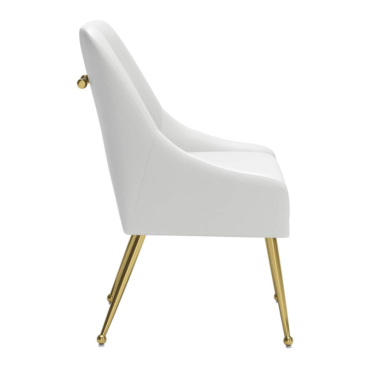 109714 Maxine Dining Chair White & Gold