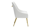 109714 Maxine Dining Chair White & Gold