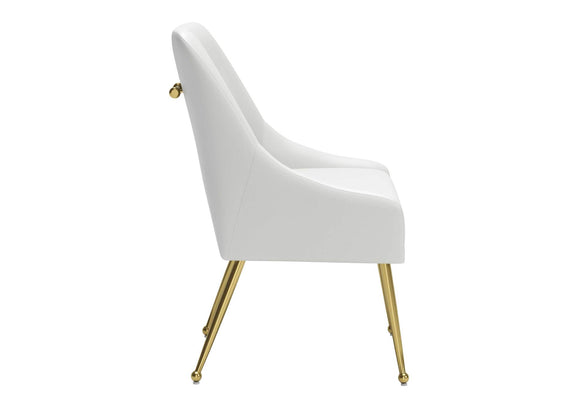 109714 Maxine Dining Chair White & Gold
