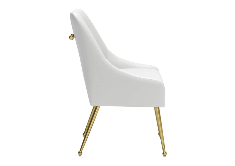 109714 Maxine Dining Chair White & Gold