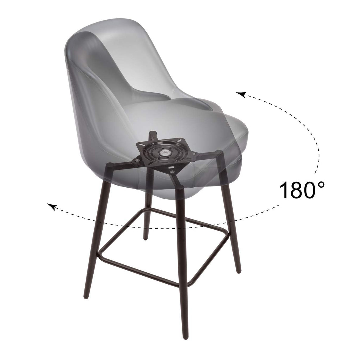 109973 Keppel Swivel Counter Stool Black & Bronze