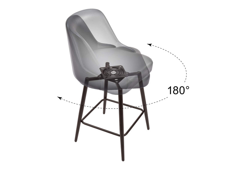 109973 Keppel Swivel Counter Stool Black & Bronze