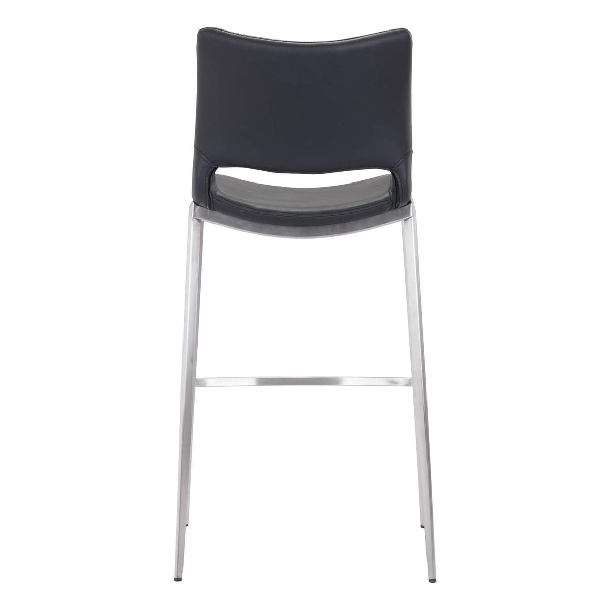 101284 Ace Barstool (Set Of 2) Black & Silver