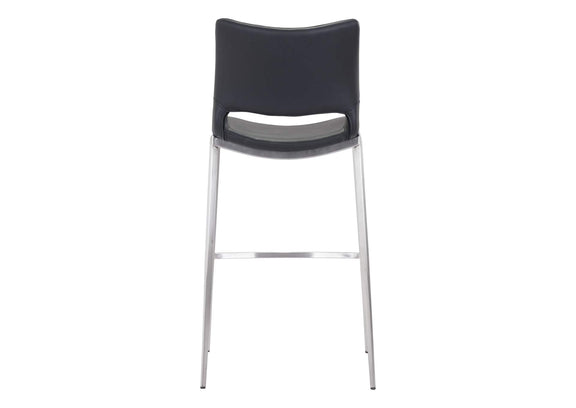 101284 Ace Barstool (Set Of 2) Black & Silver