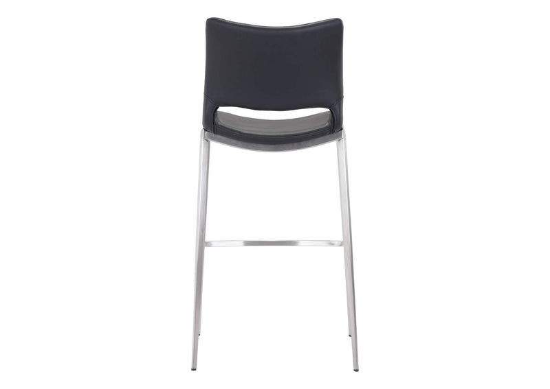 101284 Ace Barstool (Set Of 2) Black & Silver