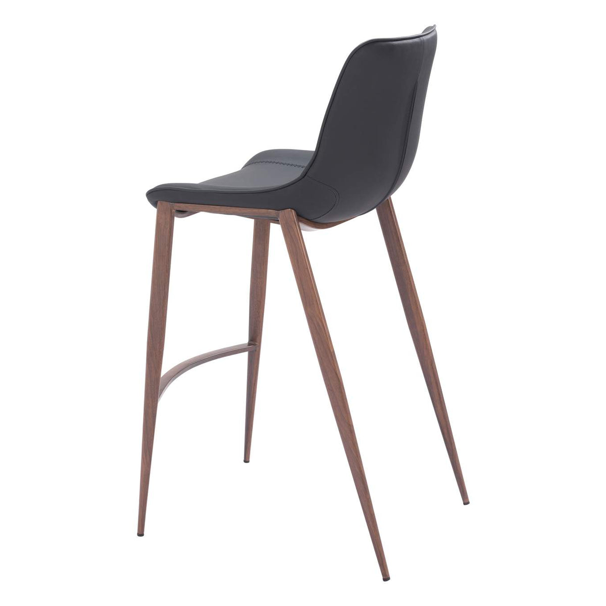 109937 Magnus Barstool (Set Of 2) Black & Walnut