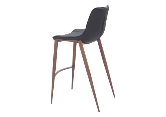 109937 Magnus Barstool (Set Of 2) Black & Walnut