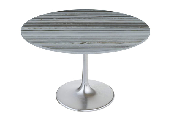109446 Star City Dining Table Gray & Silver