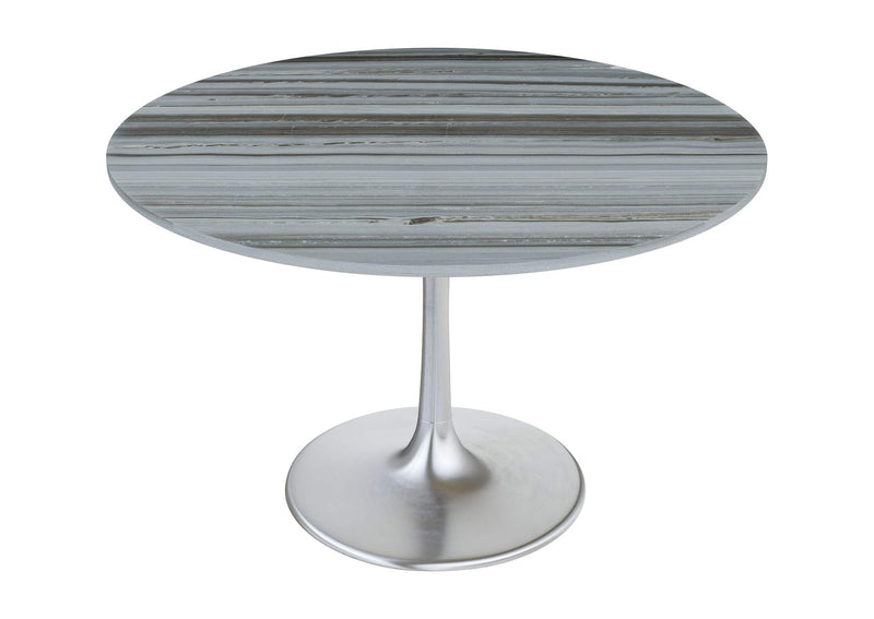 109446 Star City Dining Table Gray & Silver