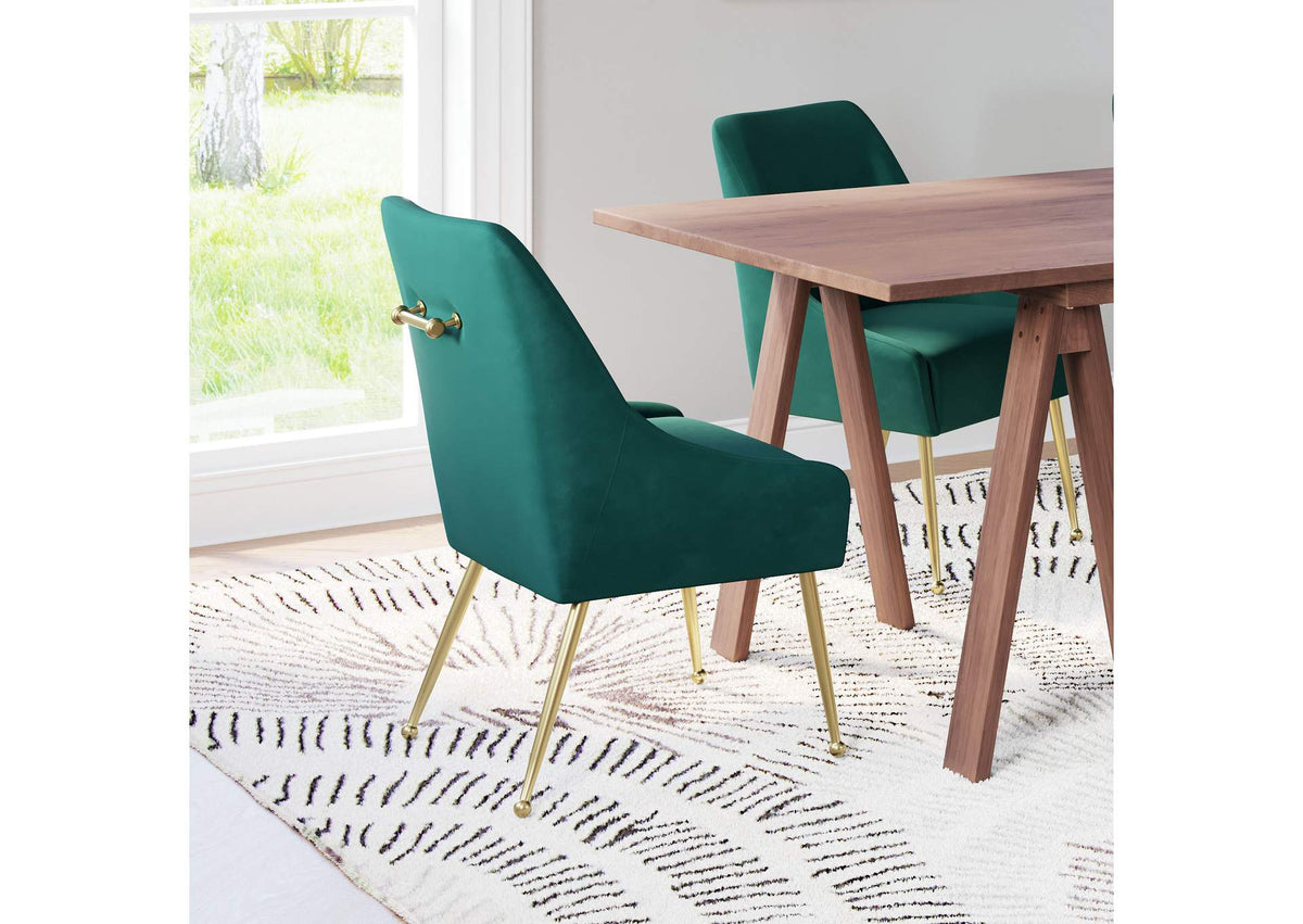 109716 Maxine Dining Chair Green & Gold
