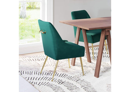 109716 Maxine Dining Chair Green & Gold