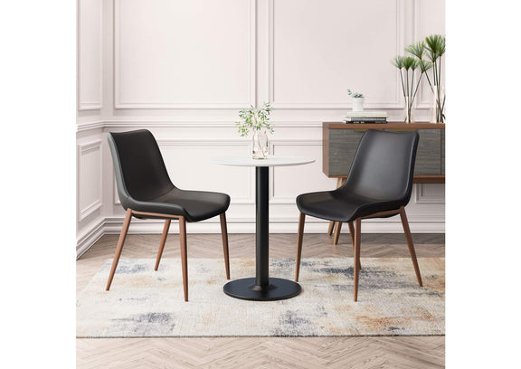 109933 Magnus Dining Chair (Set Of 2) Black & Walnut