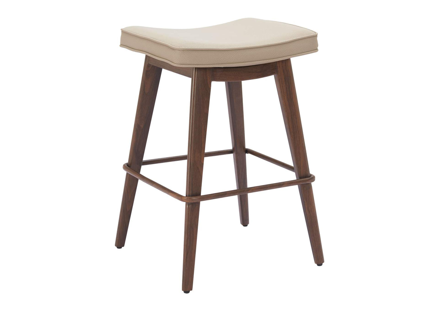110331 Divat Counter Stool (Set Of 2) Beige & Walnut