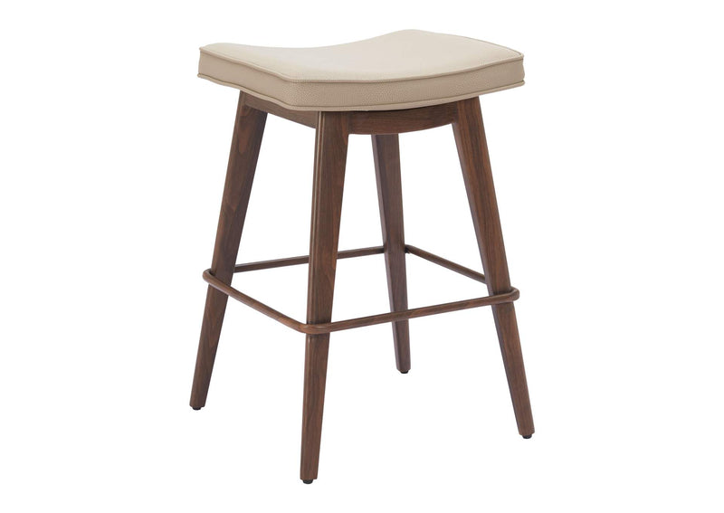 110331 Divat Counter Stool (Set Of 2) Beige & Walnut